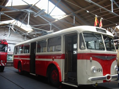 Trolejbus Škoda 8 Tr ev.číslo 494.